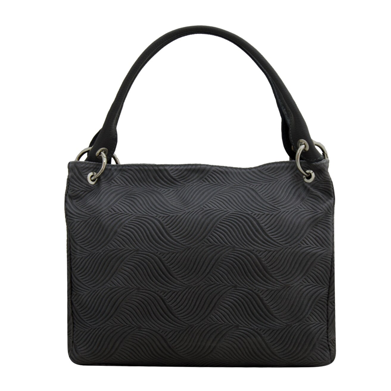 Geanta de dama din piele naturala, Paola 4, Gri