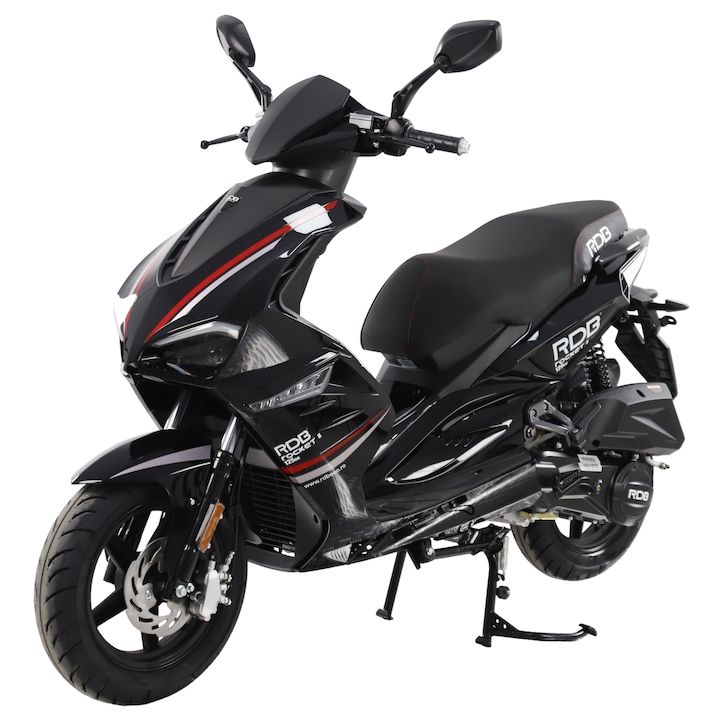Scuter benzina RDB ROCKET II, Euro 5+, 125cc, 4 timpi, Negru + CIV inclus
