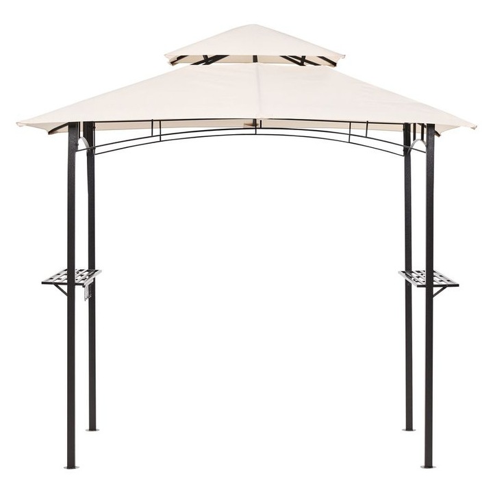 Foisor din otel si tesatura bej 148 x 240 cm Naro