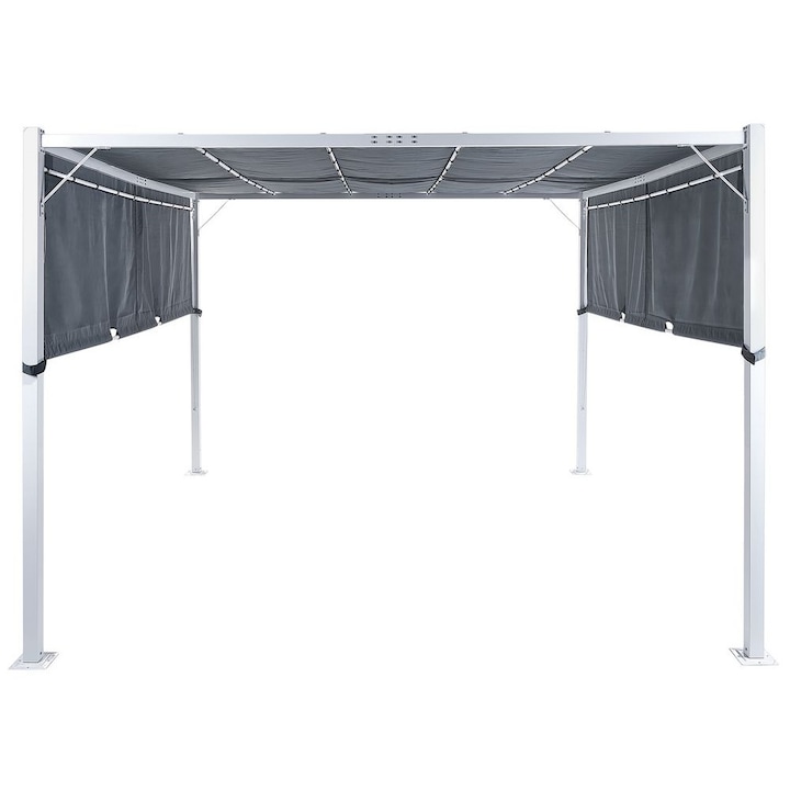 Pergola gri cu lumini LED 310 x 310 cm Parga