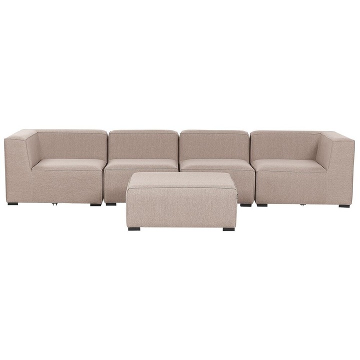 Canapea de gradina cu otoman cu 4 locuri Arezzo Modular Bej