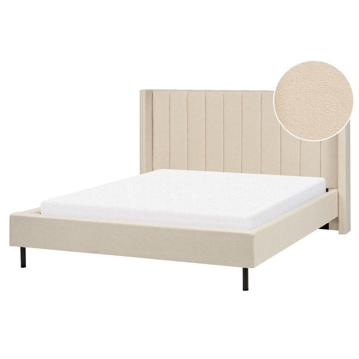 Pat cu lamele Boucle Villette 160 x 200 cm Bej