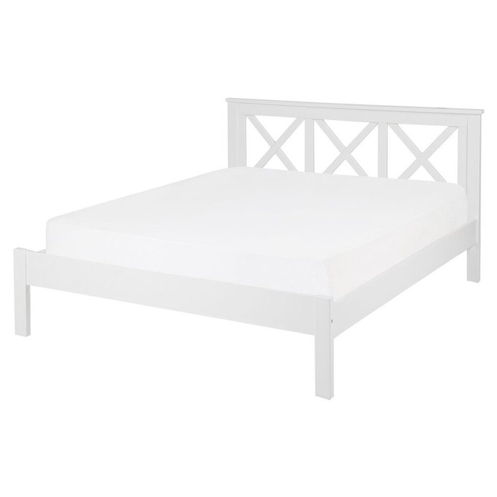 Pat cu lamele Lemn Tannay 140 x 200 cm Alb