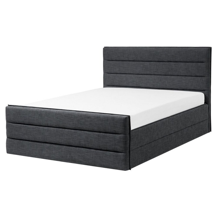 Pat cu lamele Valbonne 160 x 200 cm Gri inchis