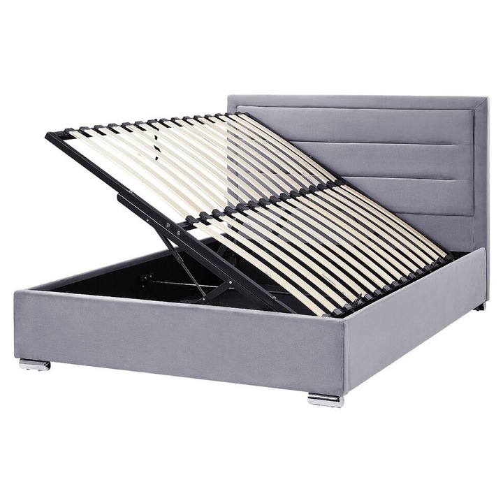 Pat otoman Catifea Rouen 140 x 200 cm Gri inchis