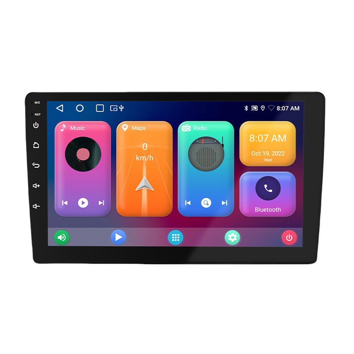 Navigatie GPS auto, 1+32 GB, 9 inchi, Wireless Carplay, Bluetooth, Android 13, Ecran IPS HD, USB, Negru