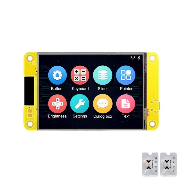 Placa de Dezvoltare, Modul ESP32 LVGL cu Ecran Touch TFT 2.4", WiFi & Bluetooth, Modul Smart Display, IoT, Automatizari, Interfete grafice personalizate, 2 Protectii Rfid, UnderShop®