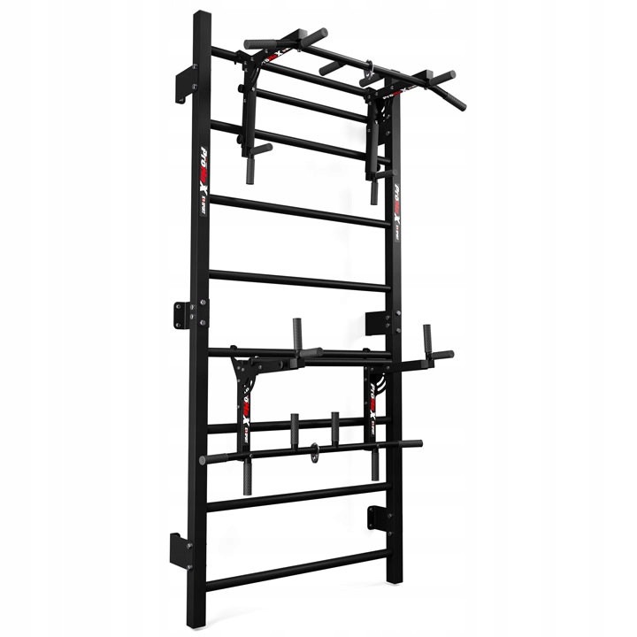 Scara De Gimnastica Cu Bara, K-SPORT, KSSL097, Modular, Metalic, Greutatea Maxima 150 kg, Multifunctionala, Include Bara Si Paralele Pentru Dips, Ideal Pentru Antrenament General Pentru Copii Si Adulti 215 x 73 cm, Negru/Rosu
