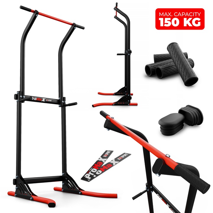 Bara De Tractiuni, K-SPORT, MFX004, Metal, Multifunctionala, Include Bara Si Paralele Pentru Dips, Antrenament Pentru Intregul Corp, Sarcina Maxima 150 kg, Destinat Calistenicii, Inaltime 210 cm, Lungime 87 cm, Negru
