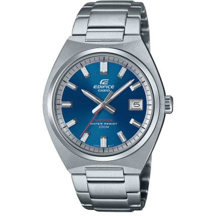 Часовник Casio Edifice EFB-109D-2AVEF, кварц, сребрист, син циферблат, 39 мм, водоустойчивост 100 м
