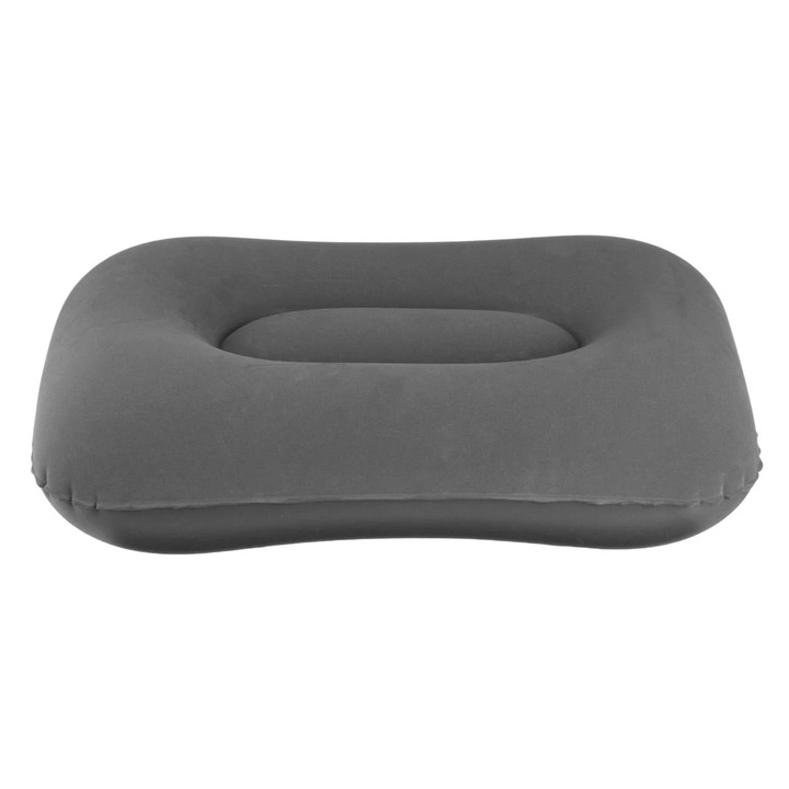 Perna gonflabila CARODIS, 42x26x10 cm, vinil rezistent, gri, pentru interior si exterior