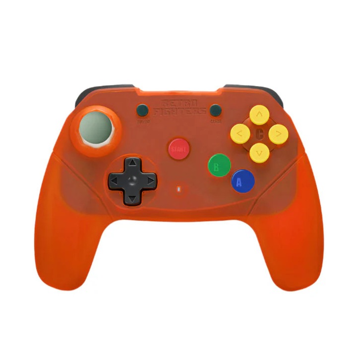 Retro Fighters Brawler64 2.4G безжичен геймпад контролер за Nintendo 64, оранжев