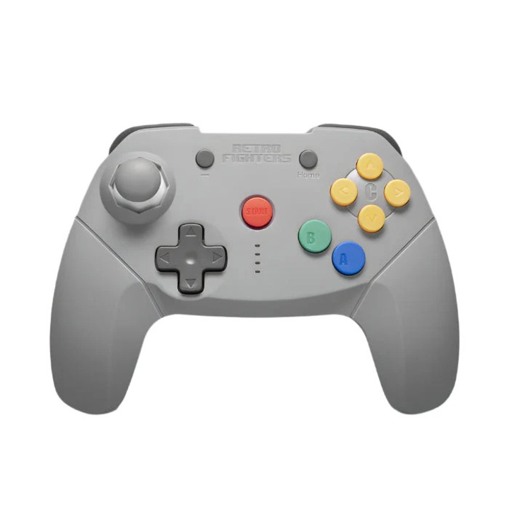 Безжичен контролер за геймпад Retro Fighters Brawler64 Bluetooth NSO Edition за Nintendo Switch, PC, сив