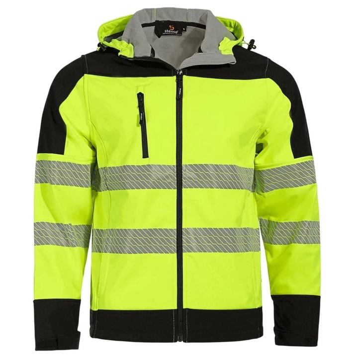 Jacheta softshell de inalta vizibilitate Nobel PRO 2.0, galben neon, marime XL