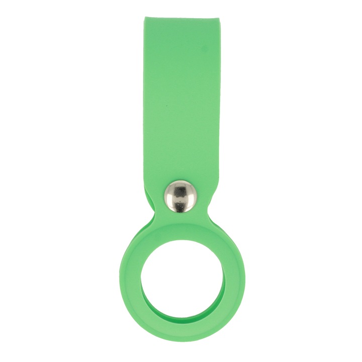 Husa de protectie pentru AirTag, Silicon Premium, Loop / Breloc, Verde