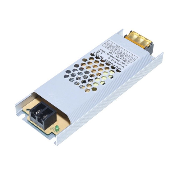 Sursa de Alimentare Slim 12V 60W 5A – Adaptator Compact pentru Proiecte Electronice, LED-uri, Iluminat