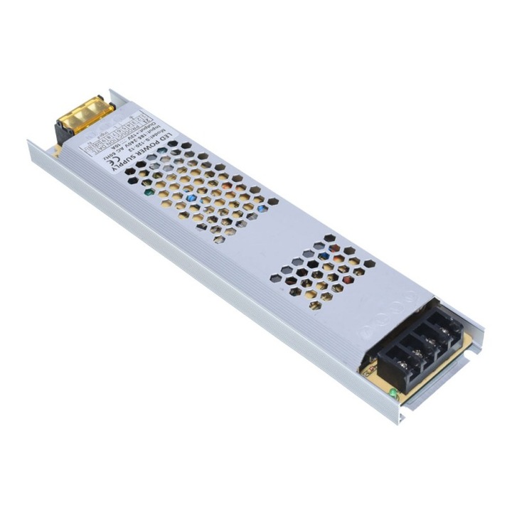Sursa de Alimentare Slim 12V 120W 10A – Alimentare Compacta pentru LED-uri, Proiectoare, Electronice de Uz General