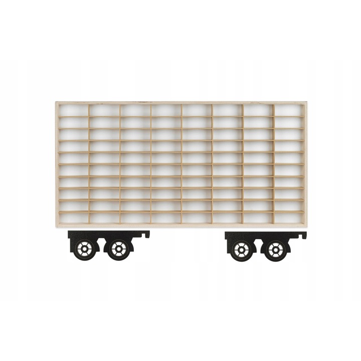 Játékautó polc, 80 férőhelyes, fa rendszerező, 78,5cm x 40cm