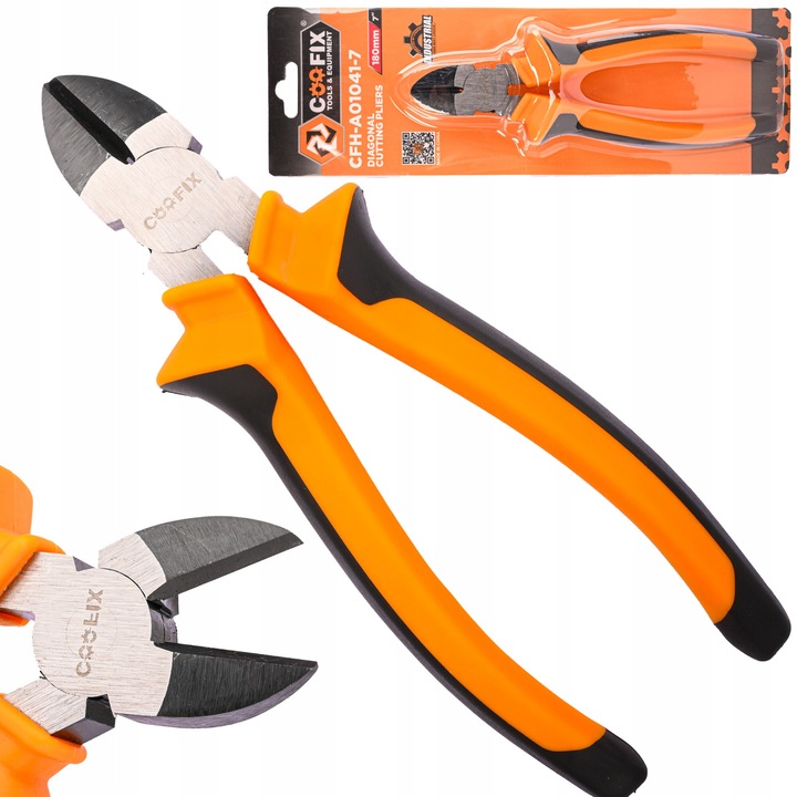 Coofix vágófogó, 180mm, edzett acél, fekete-narancssárga