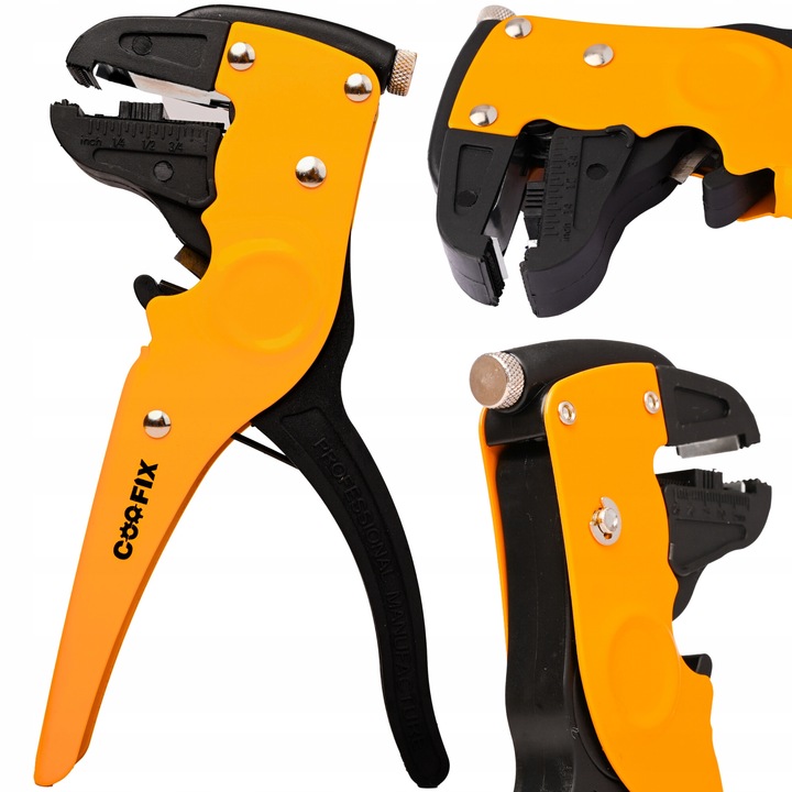 Szigeteléscsupaszító fogó, Coofix, 0,5-5 mm, 175 mm hosszú, fekete/narancssárga