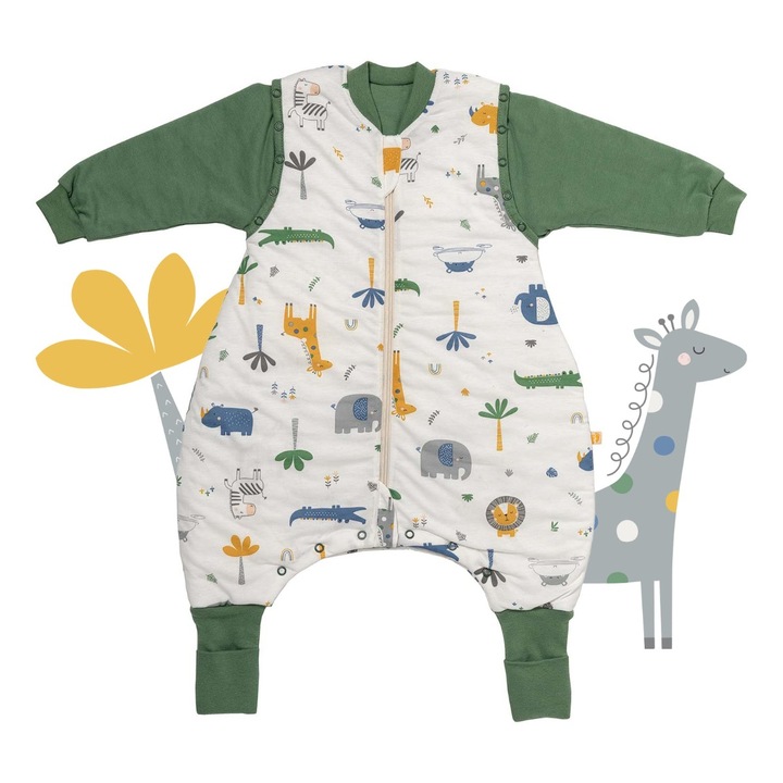 Sac de dormit bebe Slumbersac, 2.5 Tog, model jungla, multicolor, 80 cm