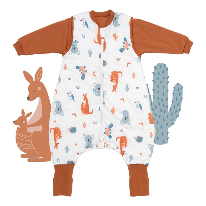 Sac de dormit bebe Slumbersac, 3.5 Tog, model Kangaroo, multicolor, 120 cm