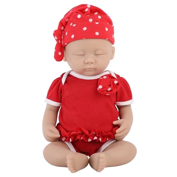 Szilikon baba, 47cm, fiú, ruhákkal, testreszabható funkciókkal, súly 1650g-3290g