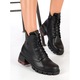 Botine dama, Filippo, Piele naturala, Negru, Toc 5.5 cm