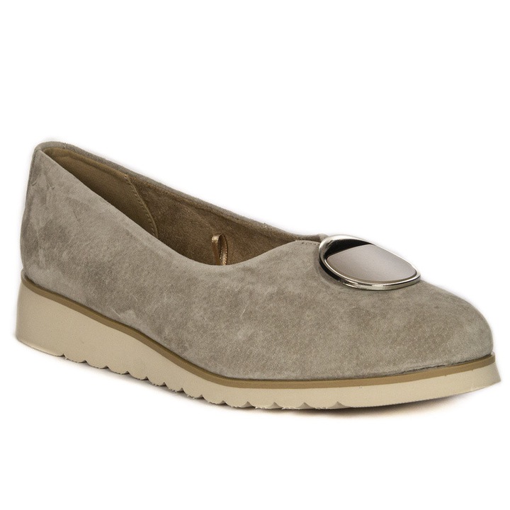 Pantofi dama, Filippo, Piele naturala, Bej