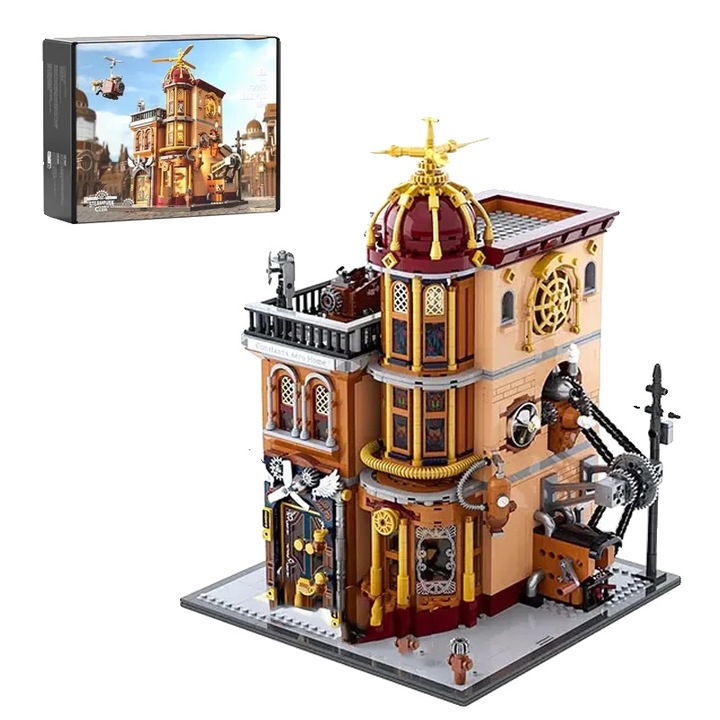 Конструктор Steampunk Flying Club House, 1858 части, екологични материали, с фигурки