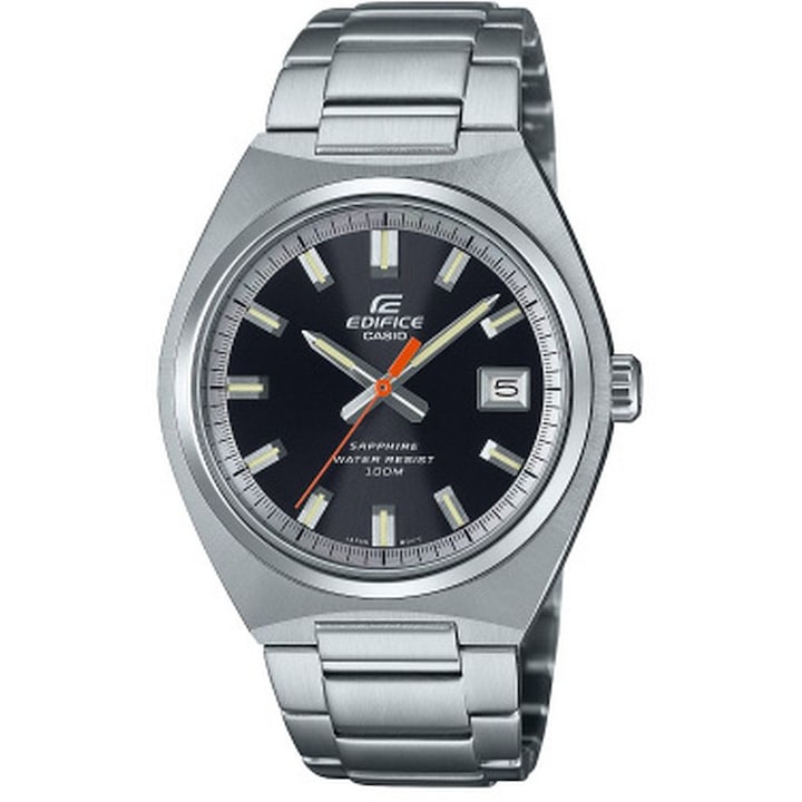 Часовник Casio Edifice EFB-109D-1AVEF, кварцов механизъм, 100 м водоустойчивост, гривна от неръждаема стомана, черен, 39 mm
