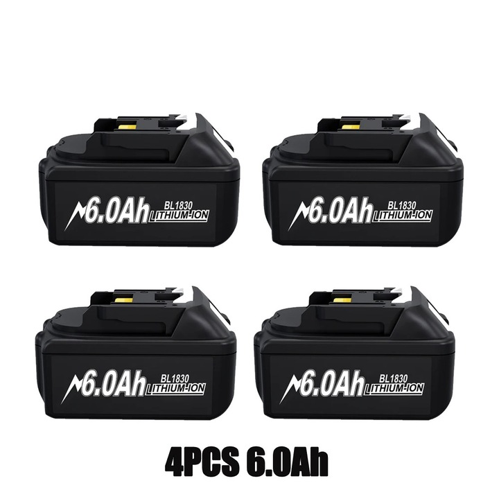 Baterie pentru Makita 18V, 6ah, Compatibila cu BL1830 BL1850 BL1840 BL1840B BL1850B BL1890, Pentru Scule Electrice, 4 6.0ah