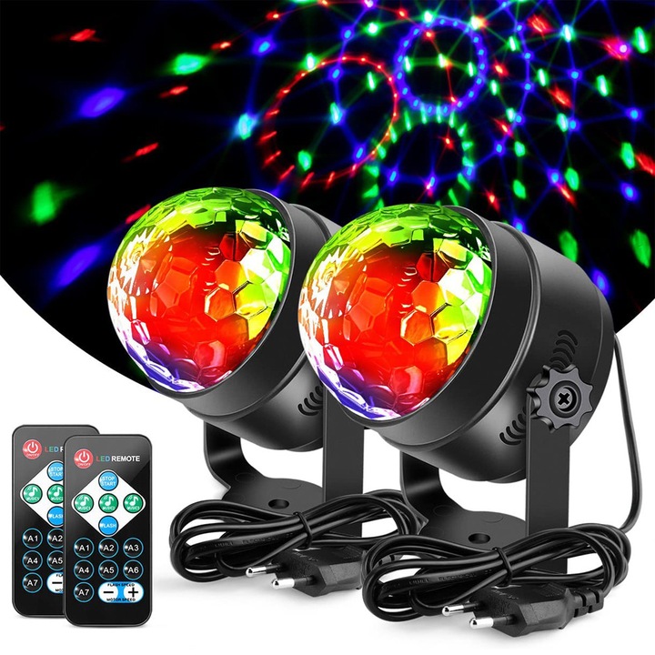 Lumina scena HERUSI set 2 buc RGB 8.3x10cm 3W negru