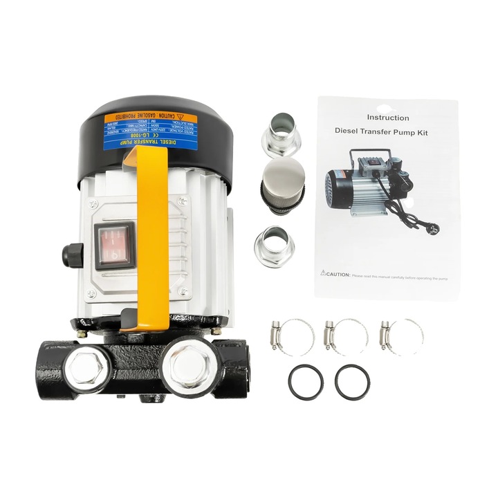 Dízel szállítószivattyú, 550W, áramlási sebesség 20-60 L/perc, önfelszívó, ezüst