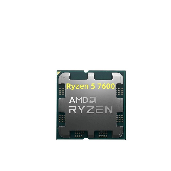 Процесор AMD Ryzen 5 7600, 6 ядра, 12 нишки, 3,8 GHz, 32MB кеш, 65W TDP, поддръжка на DDR5 5200 MHz