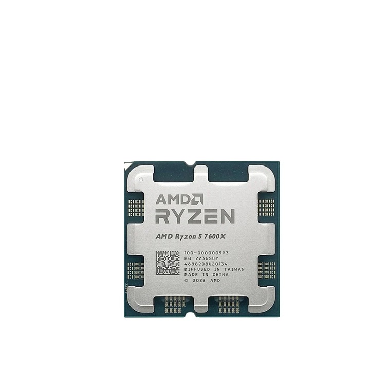 Процесор AMD Ryzen 5 7600X, 6 ядра, до 5,3 GHz, поддръжка на DDR5
