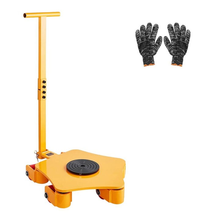 Carucior pentru transport industrial, 8800 lbs capacitate, disc rotativ 360, 53.9x17.7x4.7 in