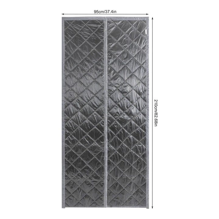 Perdea magnetica pentru usa, Draperie termoizolanta, Inchidere automata cu magneti, Reduce frigul si caldura, Protectie contra prafului si zgomotului, Gri