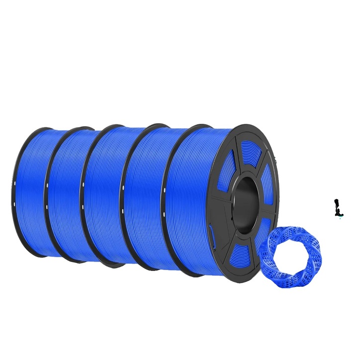 Filament PLA 1.75mm, 1KG, albastru, set 5 bucati