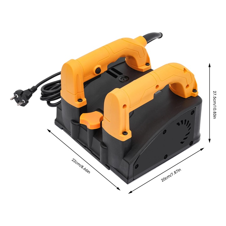 Freza de perete, 1200 W, latime 15 cm, adancime 1-4 mm, Portocalie, set 26 lame