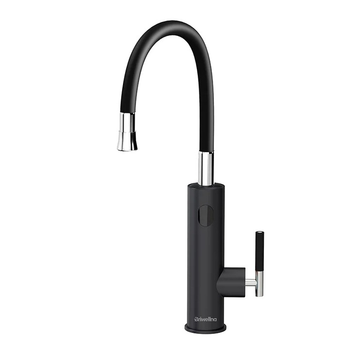 Електрически смесител за баня, 3200W, цифров дисплей за температурата, черен мат, универсален