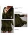 Rochie casual, poliester, decolteu adanc in V, maneci lungi, verde inchis, L INTL