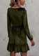 Rochie casual, poliester, decolteu adanc in V, maneci lungi, verde inchis, L INTL
