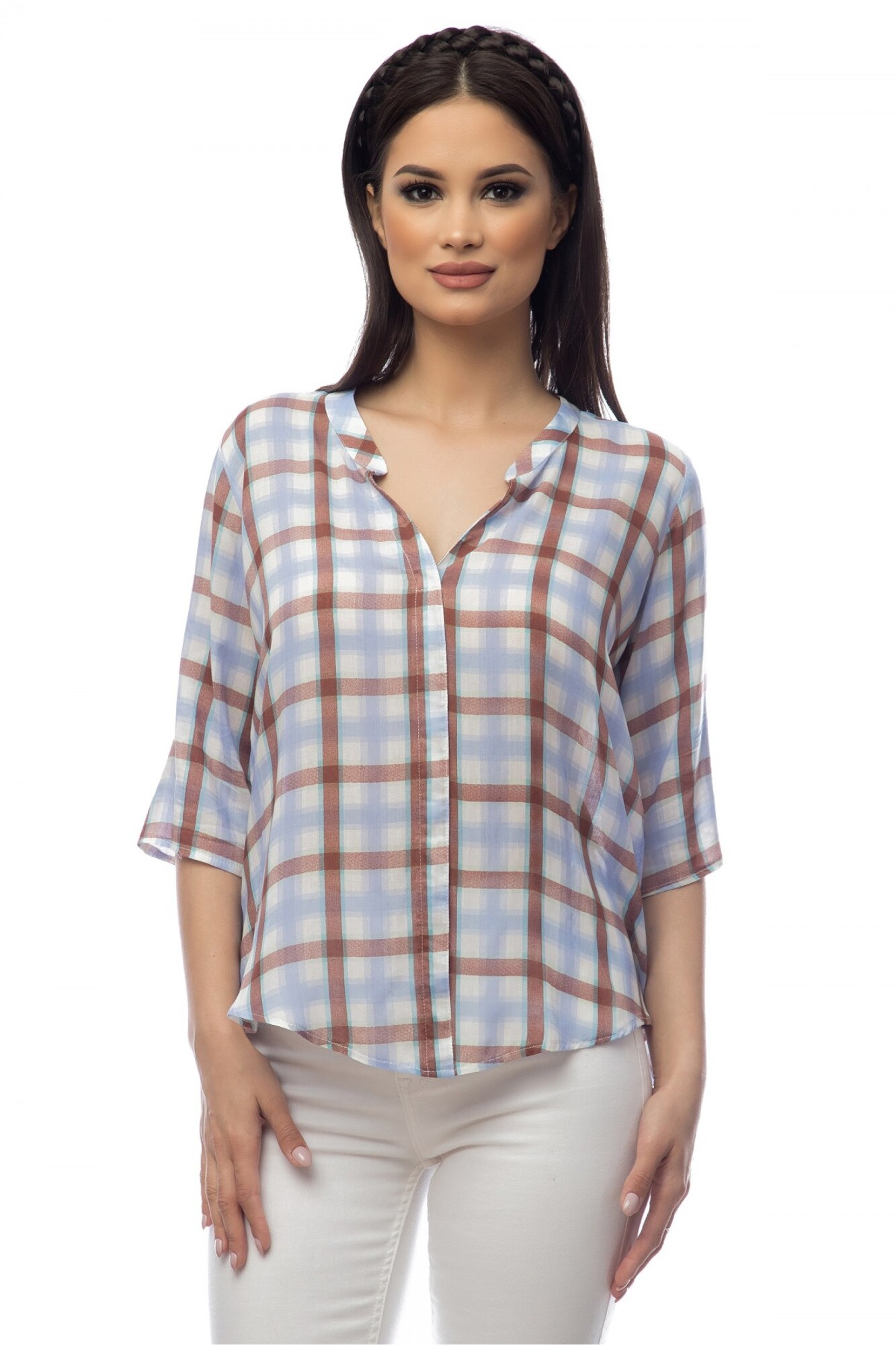 Camasa Dama cu Imprimeu Geometric Multicolor, L