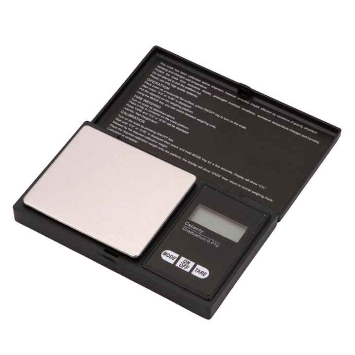 Cantar electronic de bucatarie AMRINUGL, capacitate 500g, precizie 0.01g, display digital, 12.8x7x2cm