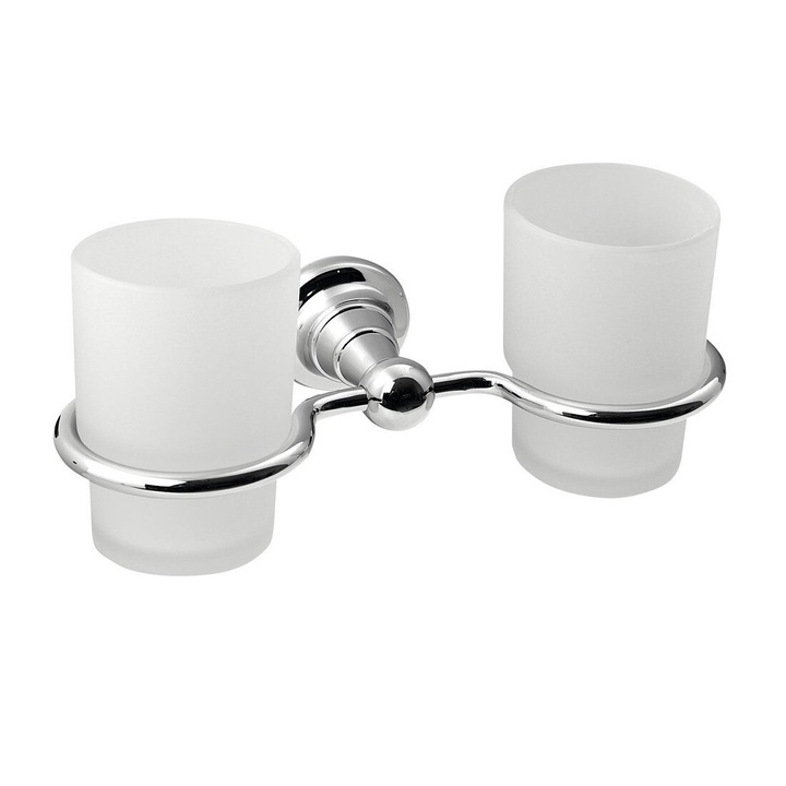 Fogkefetartó, Sapho DIAMOND, króm, 214x95x94mm, retró