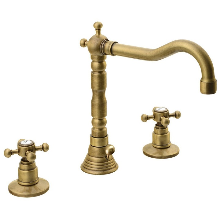 Смесител Sapho ANTEA, ретро, санитарен, бронзов, 305x225x195 мм, със сифон