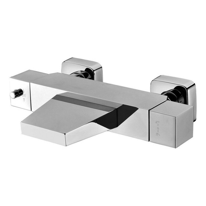 Baterie termostatica de dus montata pe perete, Sapho, LATUS, crom, 267x168mm, 24.210 l/min