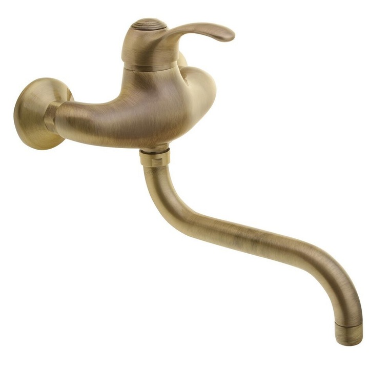 Szaniter csaptelep, Sapho, KIRKE, bronz, 216x252x265mm, 1.950kg, fali szerelvény