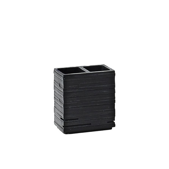 Държач за четка за зъби Gedy QUADROTTO, черен, 102x115x62 мм, полирезин, 1 бр.